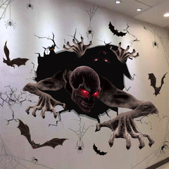 国境を越えたハロウィーンシール鬼節パーティー3d立体ガラス貼り装飾品鬼屋恐怖道具静電貼り