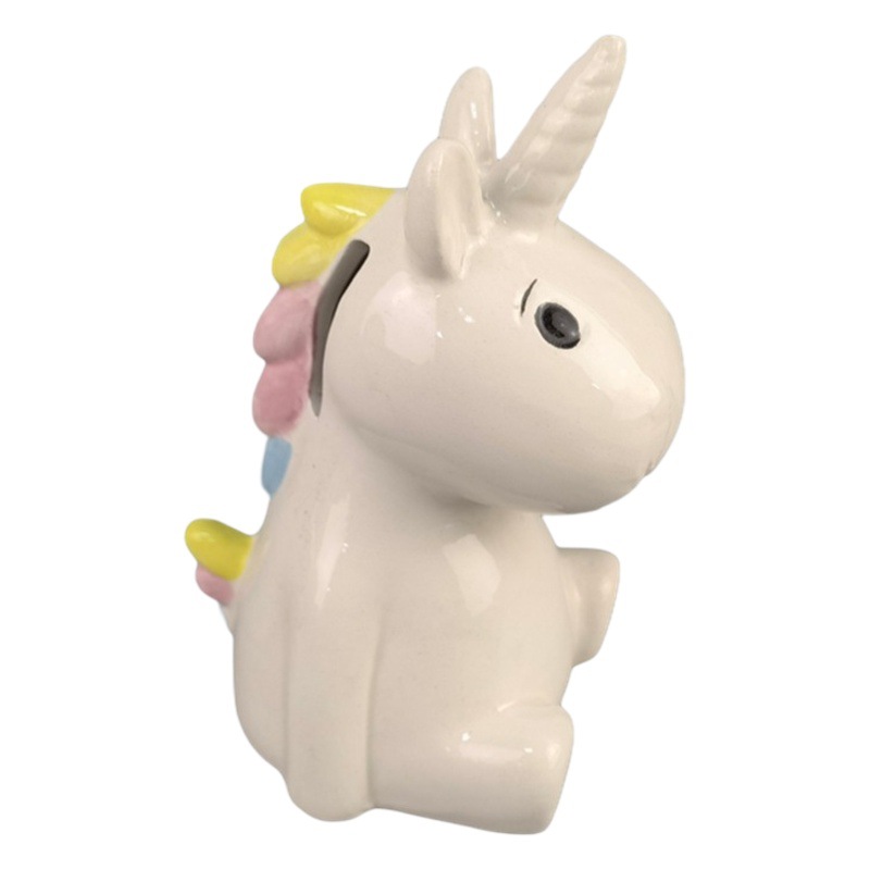 Cerámico alcancía Arco Iris caballo Regalo de Cumpleaños de los niños suerte decoración oro cerdo moneda alcancía