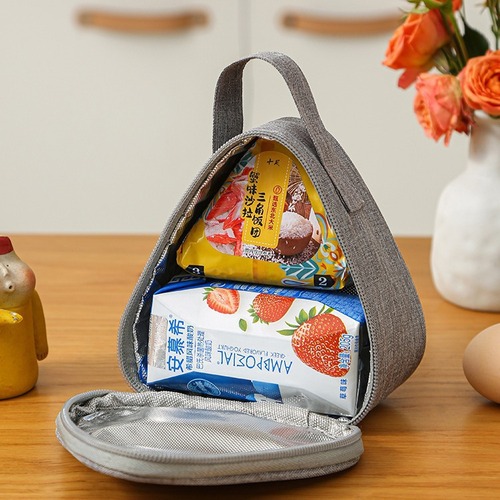 Small Portable Aluminum Foil Lunch Bag for Breakfast, Large Capacity, Child-Friendly, Office Use, Hand-Held Fresh Triangle Rice Ball Bag