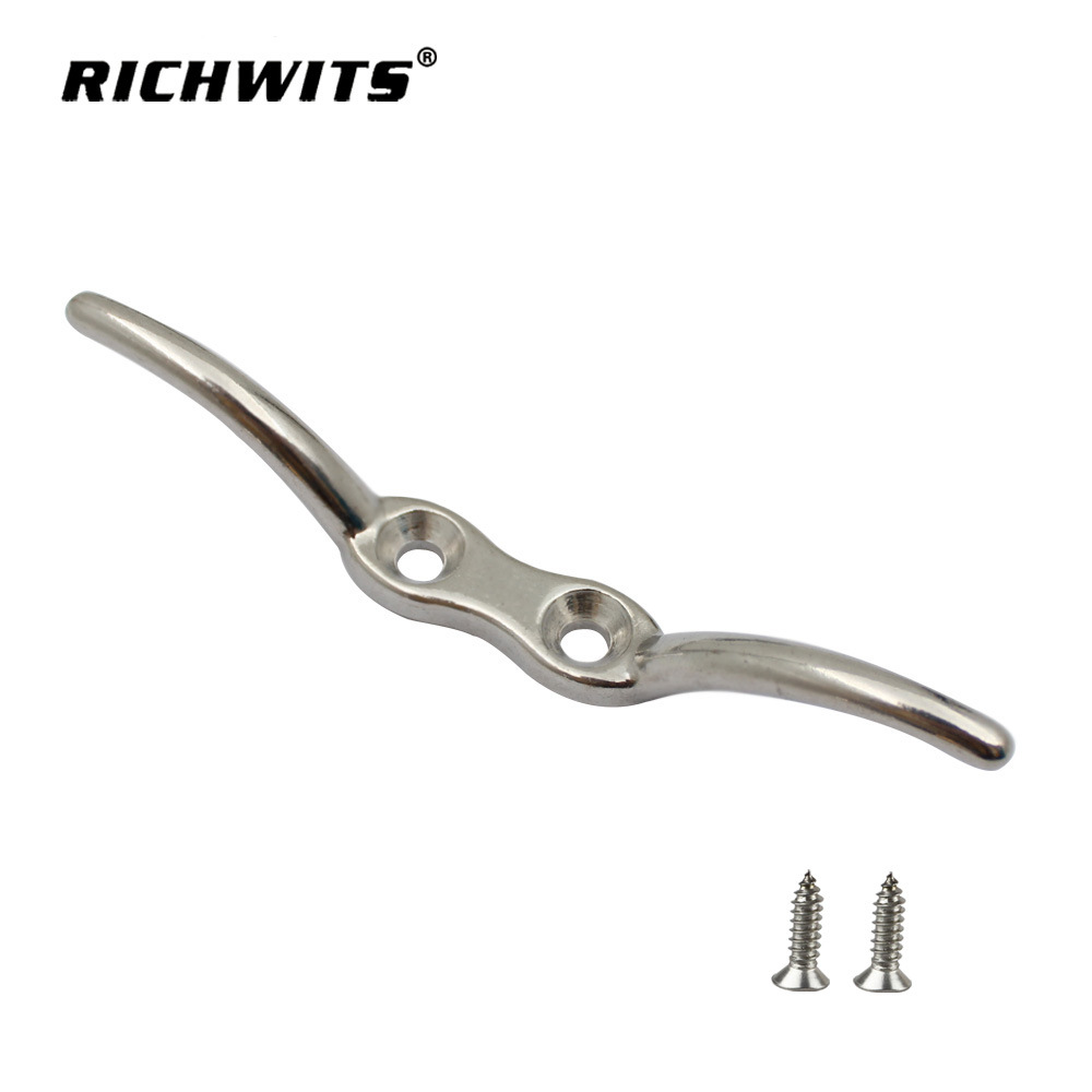 不锈钢316缆绳夹板 羊角挂钩 船用固定件 绳索栓 厂家现货批发