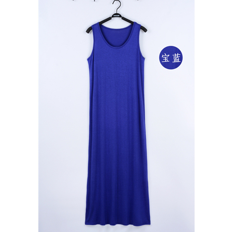 I넥 롱 스커트 로얄 블루