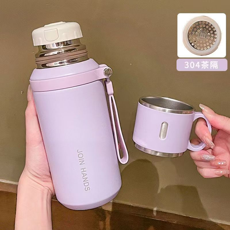 新款保温杯一盖双用高颜值水杯大容量316不锈钢泡茶杯礼品杯|undefined