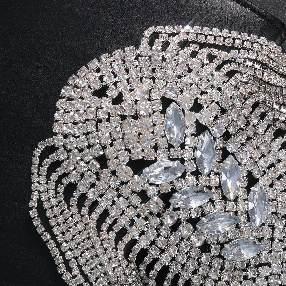 Amazon venta caliente chaîne de hombros de bordas exagerada diamante chaîne de hombros trajes accesorios variados para mujeres cadena de hombros