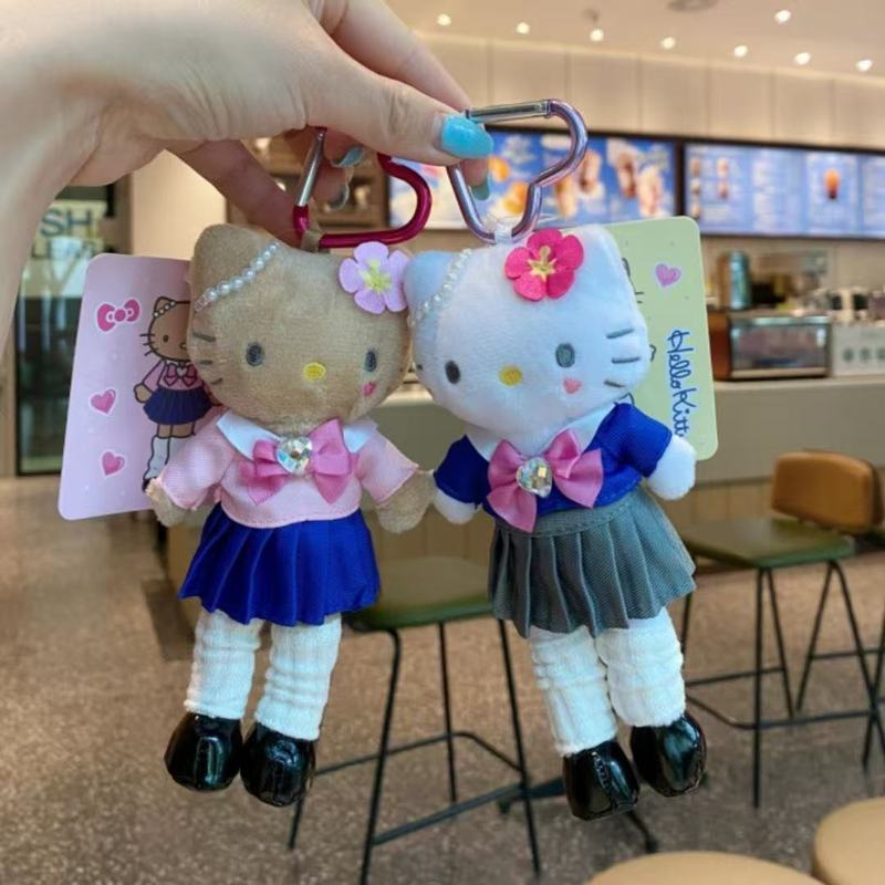 新款高校精灵长腿hellokitty包包挂件可爱毛绒公仔玩偶凯蒂猫挂饰|undefined