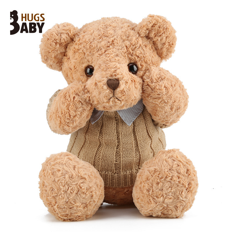 Suéter genuino oso de peluche muñeca de peluche muñeca de oso para enviar a la niña abrazo oso regalo de cumpleaños muñeca de trapo