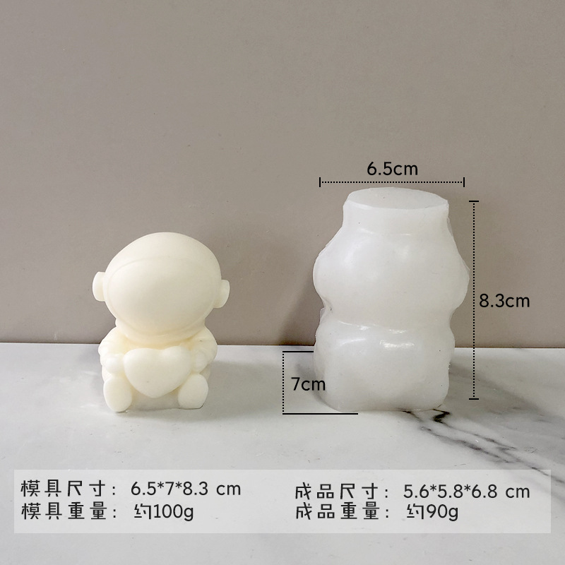 Jiahuimei Luna astronauta cubo de hielo molde DIY dibujos animados mini astronauta aromaterapia vela silicona abrasivo herramienta