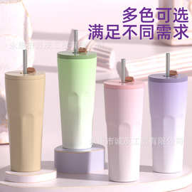 新款水杯750毫升不锈钢弹跳吸管杯便携式跨境可印logo车载保温杯