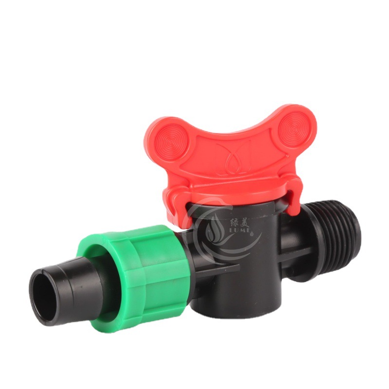 Válvula de Bloqueo para Cinta de Riego por Goteo 16mm 4 Puntos, Resistente al Sol