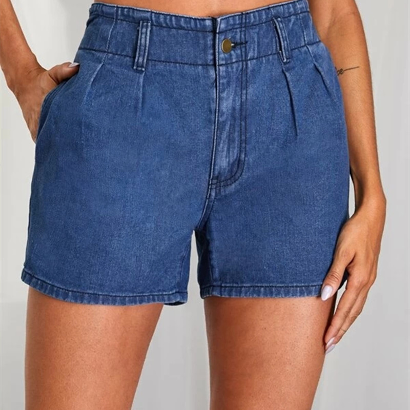 Elastic Waist Denim Shorts - Shorts - Uniqistic.com