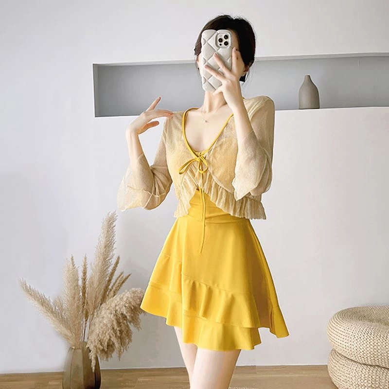 2025 новый цельный купальник для женщин, закрывающий живот, утягивающий, сексуальный, в стиле чистой страсти, консервативный и стильный купальник