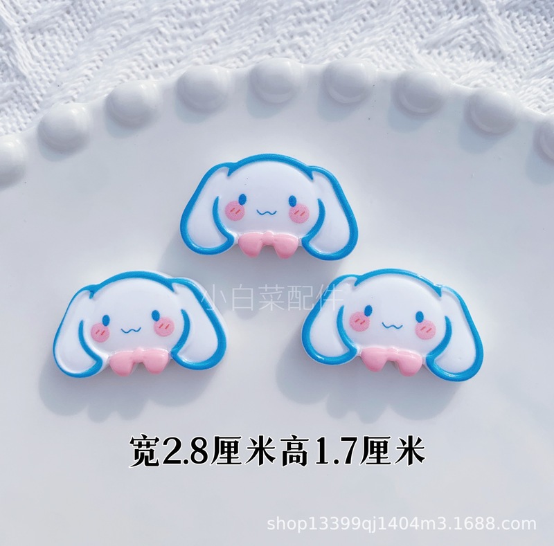 かわいい漫画光沢のあるサンリオ樹脂パッチ卸売 diy ヘアピンクリーム接着剤樹脂アクセサリー材料|undefined