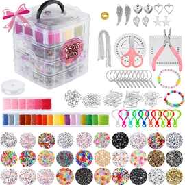 5855pcs手工DIY钥匙圈吊坠配件 项链手链耳饰材料 字母珠串珠工具