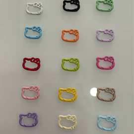 彩色烤漆KT猫头弹簧扣 钥匙扣diy材料手机链箱包玩偶饰品配件批发