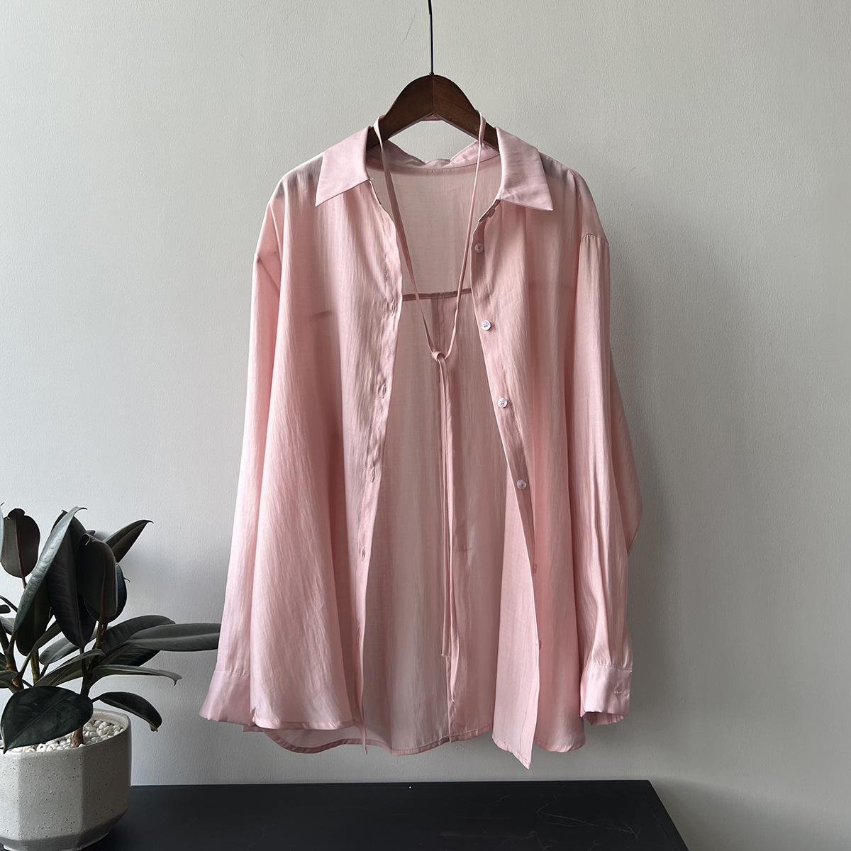 Draping Breathable Sun Protection Shirt Suit Women Summer Loose Thin Shirt Wide Leg Shorts Women