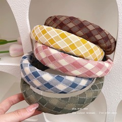 Sugar Candy Color Women's Sweet Summer Influencer Hair Clip Wide Edge Sponge High Crown Headband 2023 New Head Accessory