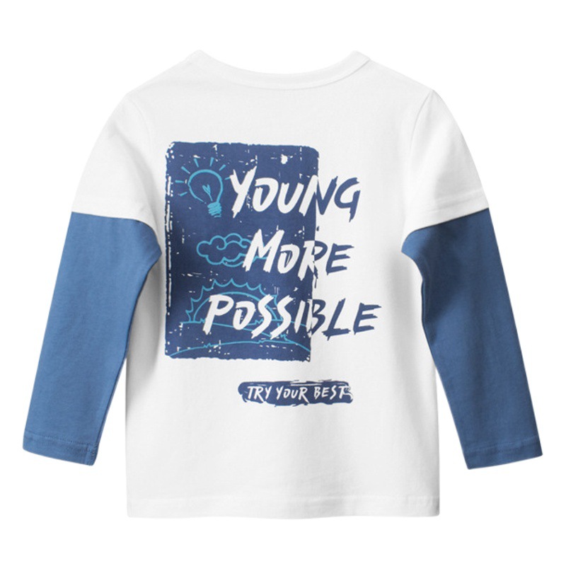 27 niños ropa de marca para niños 2023 Otoño Nuevo estilo coreano camisa de fondo para niños ropa de bebé Camiseta de manga larga para niños