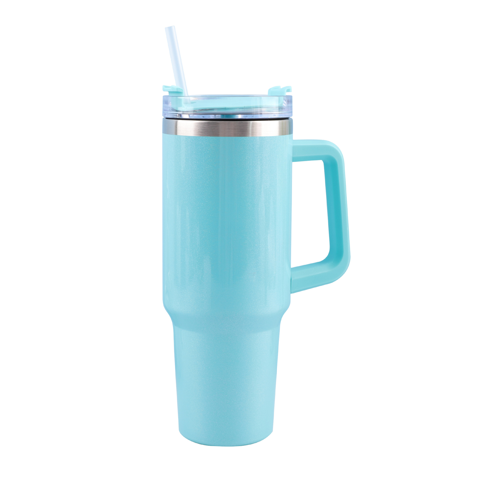 Cross-border 304 pintura del arco iris de acero inoxidable 40Oz Taza del coche paja gradiente hielo escudo Copa montado en el coche de gran capacidad termo taza