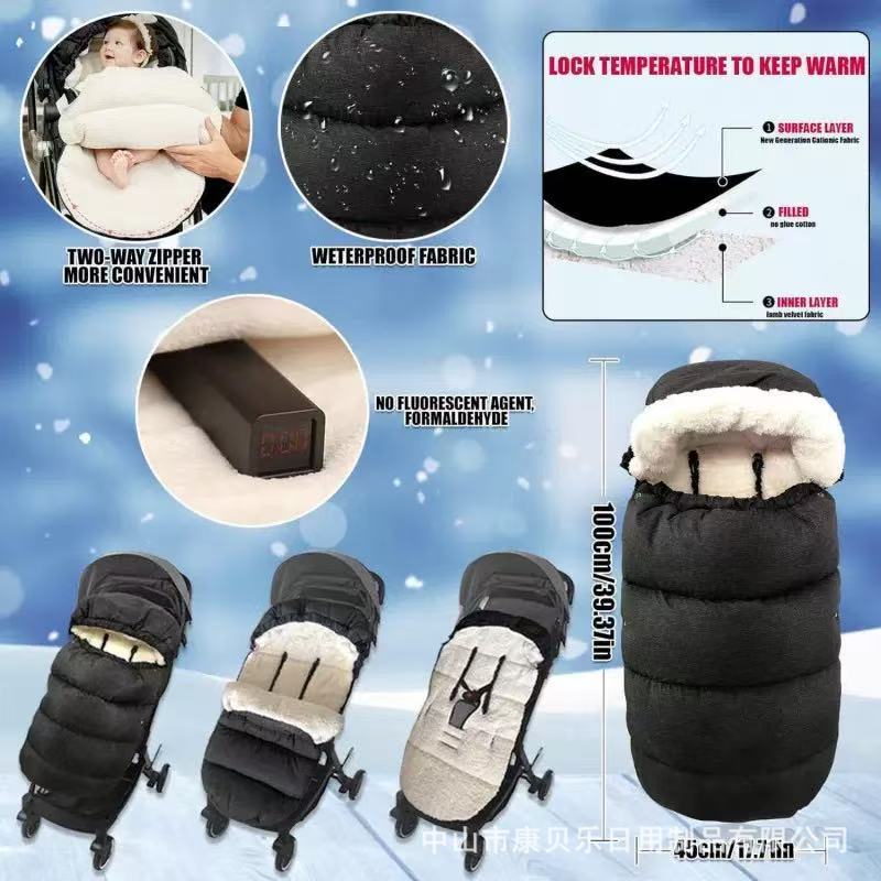 Transfronterizo cochecito de bebé bolso de dormir recién nacido engrosado bolso de dormir bebé otoño invierno a prueba de viento a prueba de patadas edredón