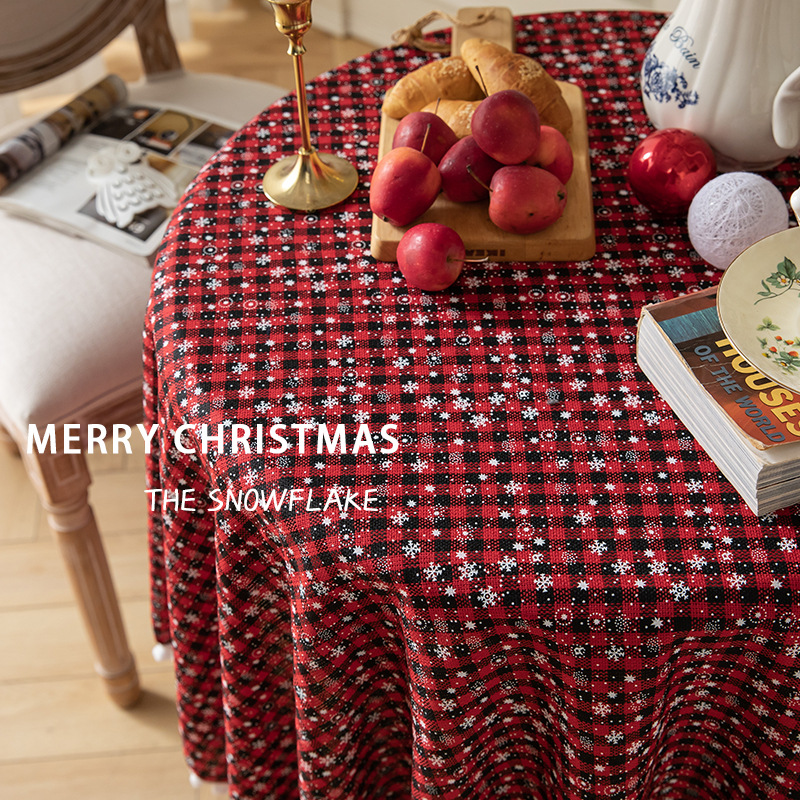 빨간색과 검은색 미니 그리드-눈송이 공