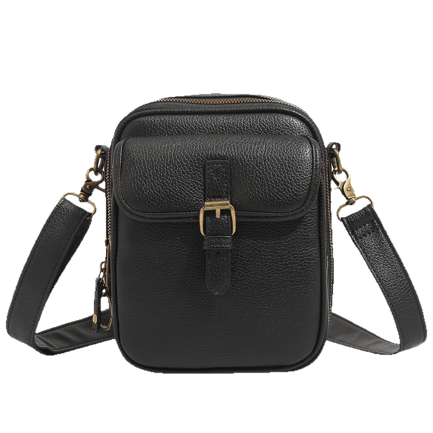 Nuevo bolso de hombro de PU, bolso de mensajero unisex, bolso de almacenamiento moderno, bolso cruzado informal, bolso para teléfono móvil, tarjetero y monedero