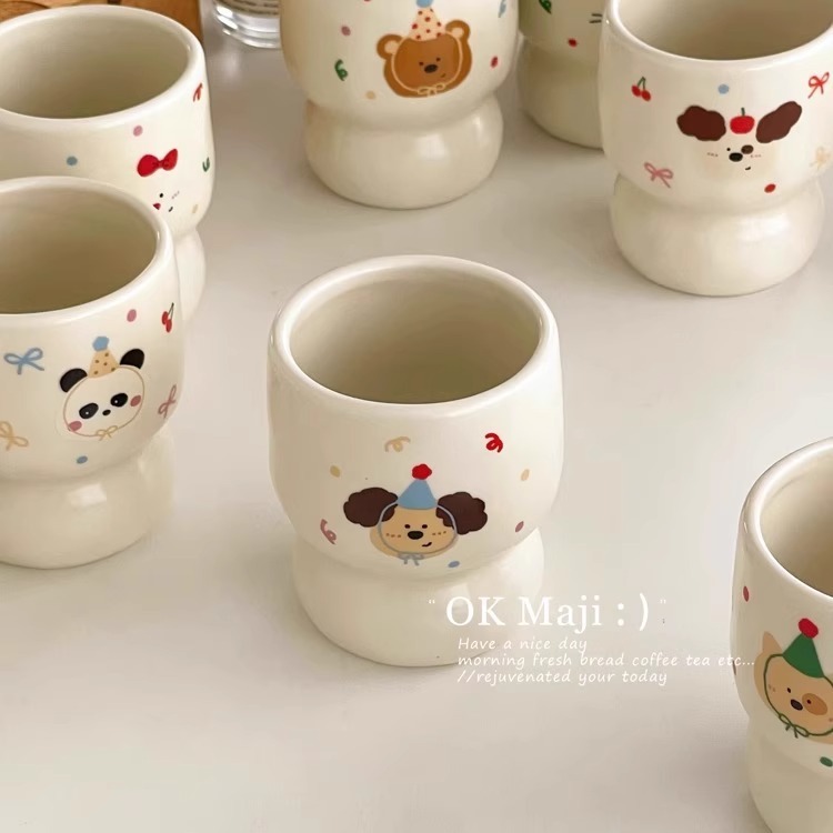 クリエイティブマグカップクリーム風カップかわいい陶磁器手握りカップ高顔値朝食カップ家庭用コップアイスクリームカップ|undefined