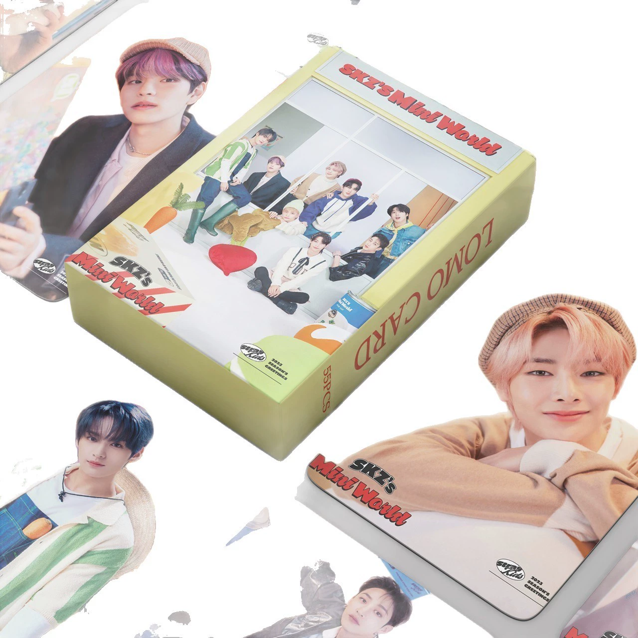 Большое количество 55 шт. набор цепочек Stray Kids маленькие карточки в наличии, Фан Чан и Ли Мин, фанатские KPOP LOMO карточки