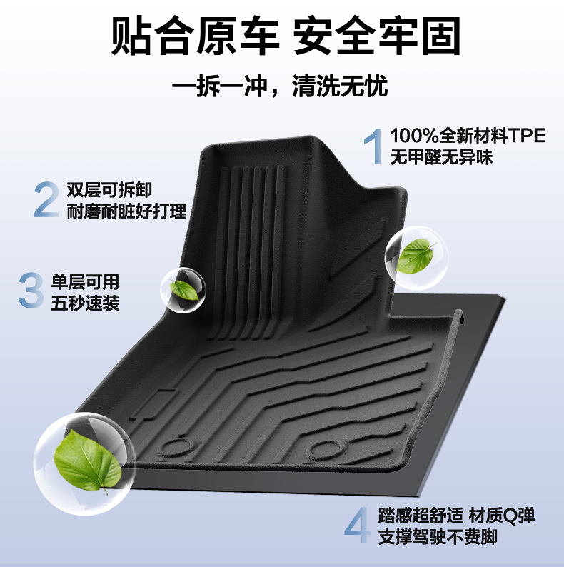 Suitable for 22-25 Byd Han Dmi/Dm-P Car Floor Mats, Fully Environmentally Friendly Tpe Trunk Mat Wholesale