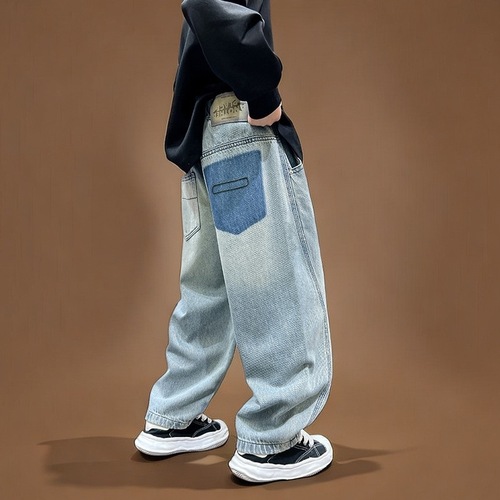 Children's Spring Pants 2025 Spring and Autumn Model, Jeans for Big Kids, Street Style Long Pants, Trendy and Cool
