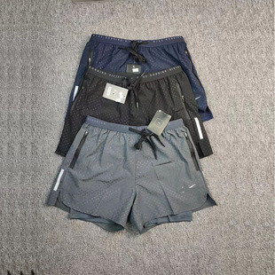 Shorts Men's Summer Fake Two-piece Running Shorts Men's Quick-drying Breathable Stretch Basketball Training Base Three-point Pants