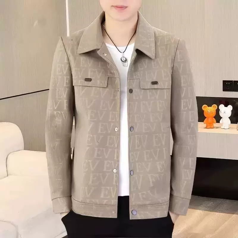 Новая мужская утолщеная куртка с лацканом рубашка для бизнеса повседневная короткая осенняя и зимняя мужская одежда