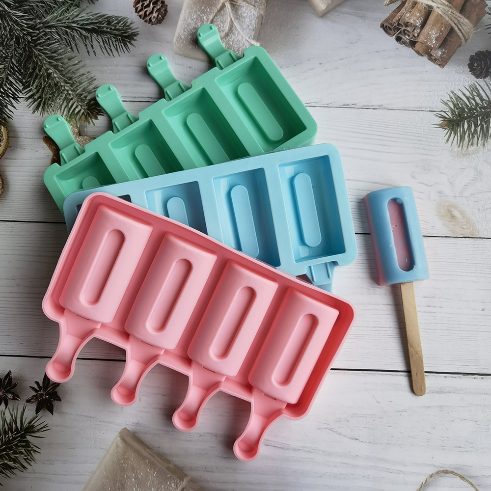 4 molde de helado ranurado molde de helado molde de helado molde de helado molde de silicona de helado blanco