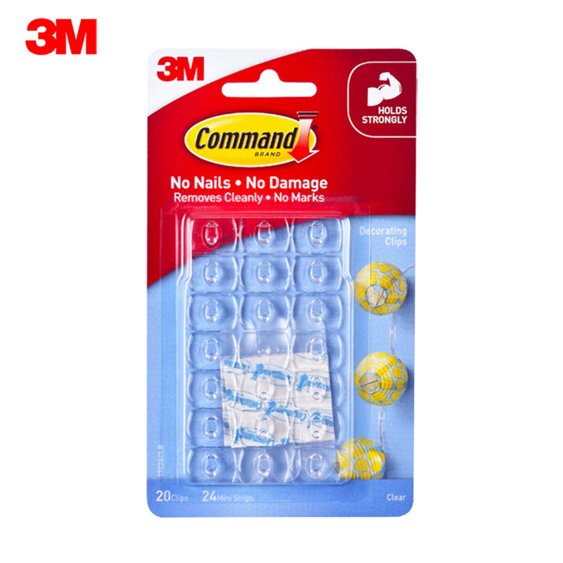 3m Goldman Seamless Transparent Decorative Clip Pendant Keychain Sticky Hook Light Belt Jewelry Line Fixed Buckle Command