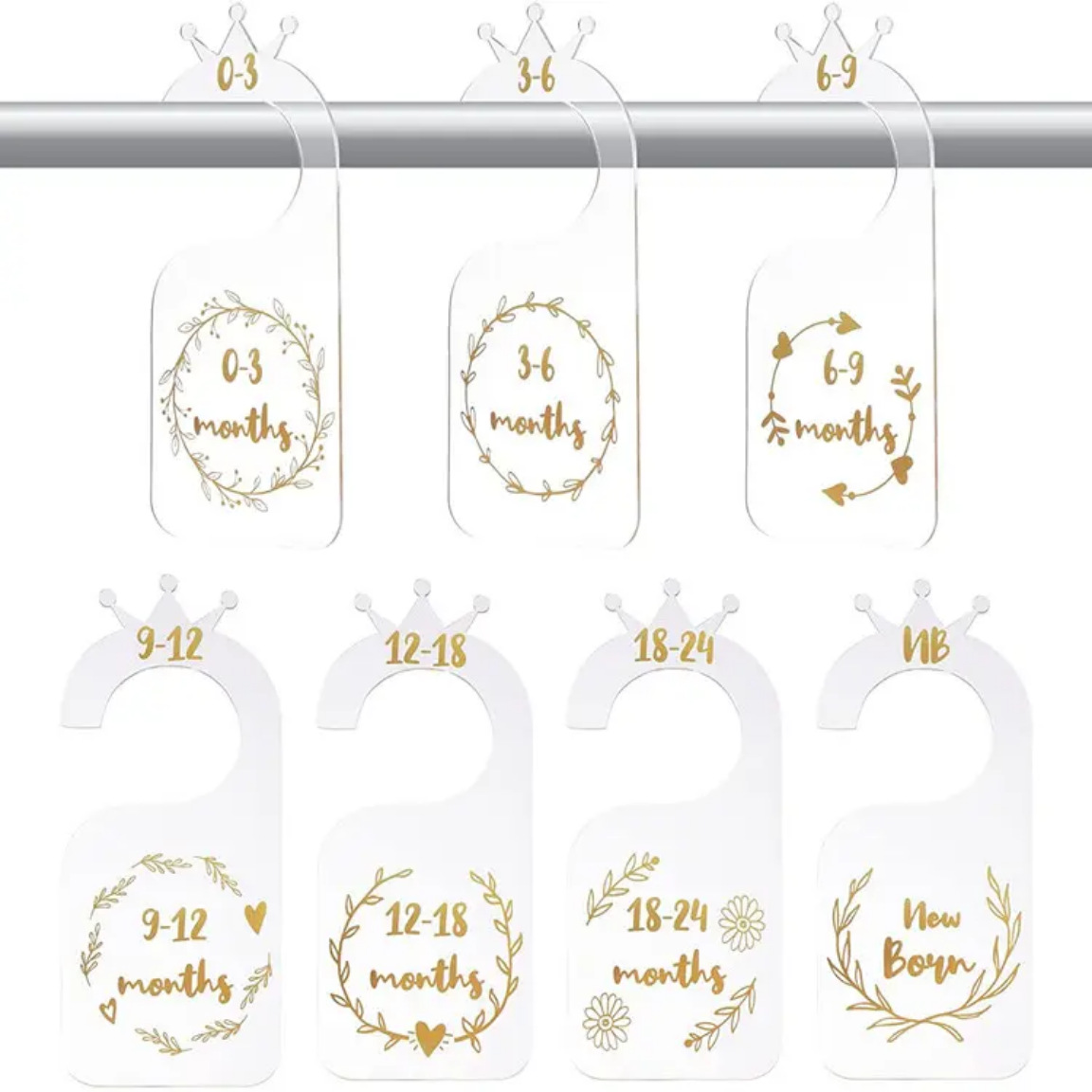 跨境透明隔衣板亚克力衣物整理分隔板婴儿壁橱隔板衣服尺寸分隔牌