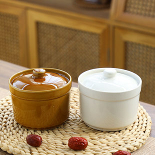 Straight Water-Proof Stew Pot, Stew Pot for One Person, Soup Pot with Lid, Shaxian Snack Bird's Nest Ceramic Stew Soup Cup