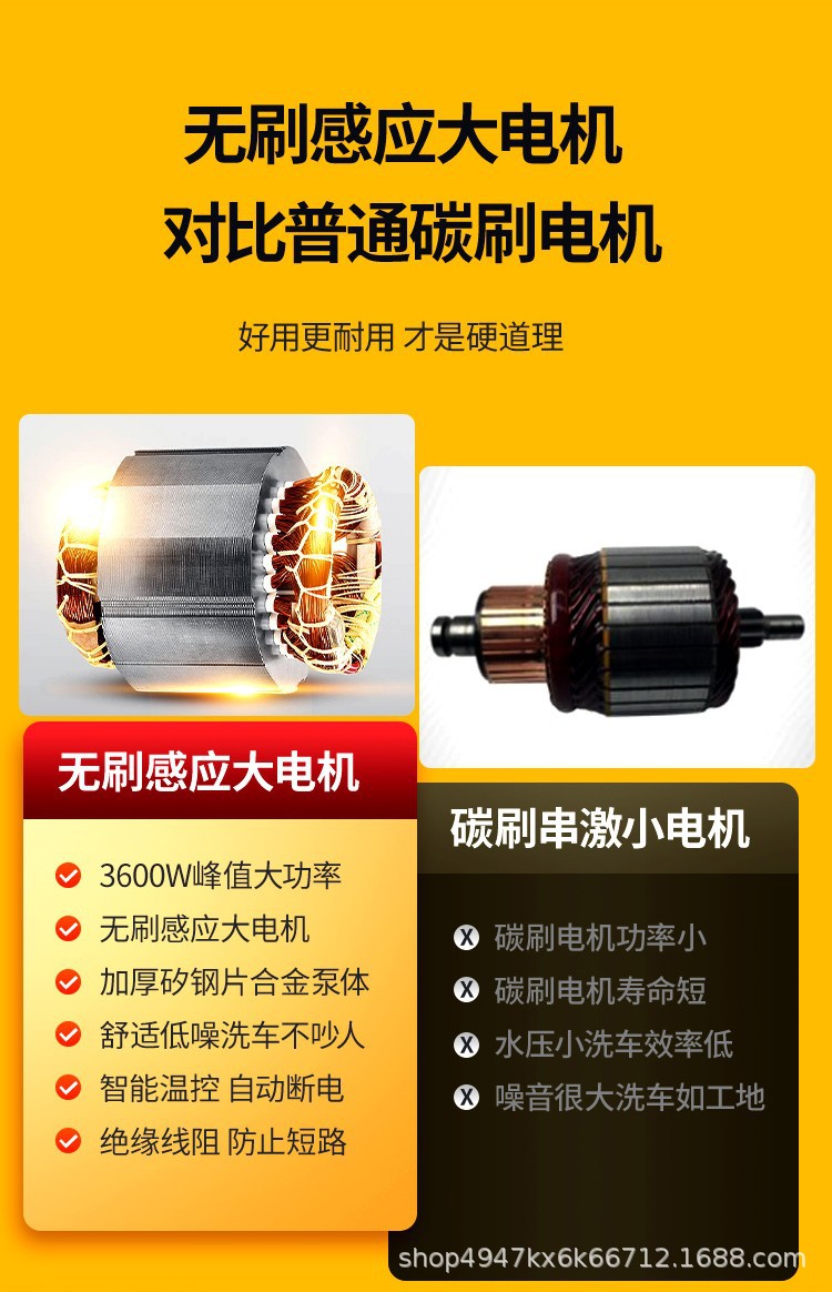 Cross-Border Customized Household High-Pressure Car Washing Machine Diamond Model 220V Car Washing High-Pressure Water Gun Brush Car Pump Car Washing Artifact
