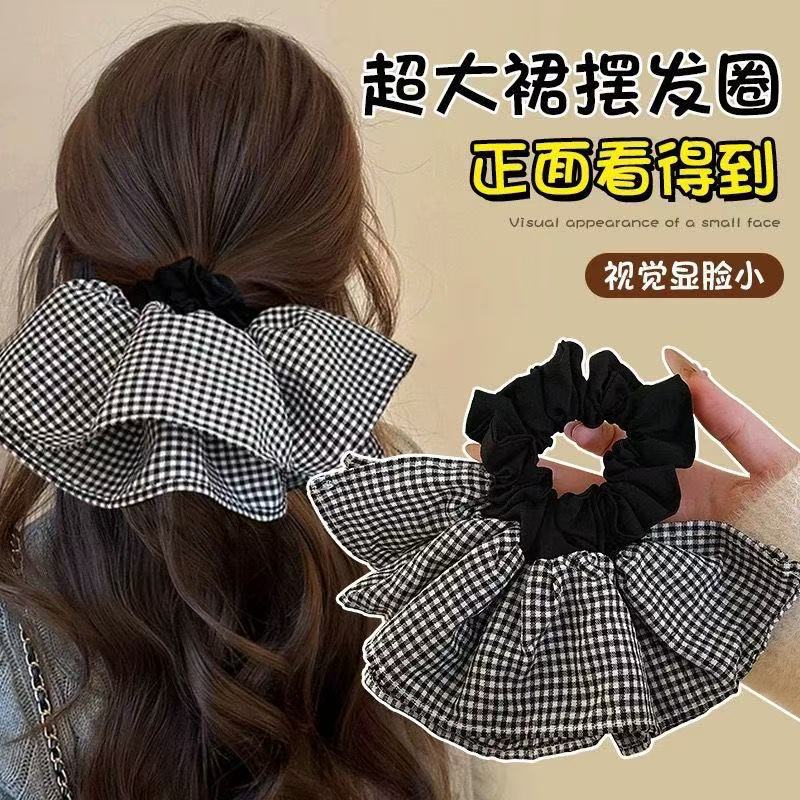 5677 스커트 서클 - 흑백 체크 무늬