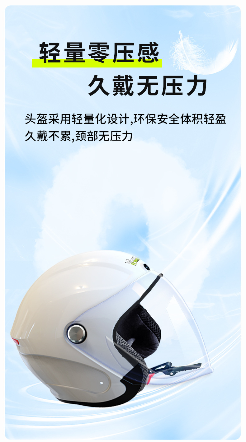 Helmet motorcycle electric vehicle riding with dash cam Bluetooth fan 3C certified 3/4 smart helmet