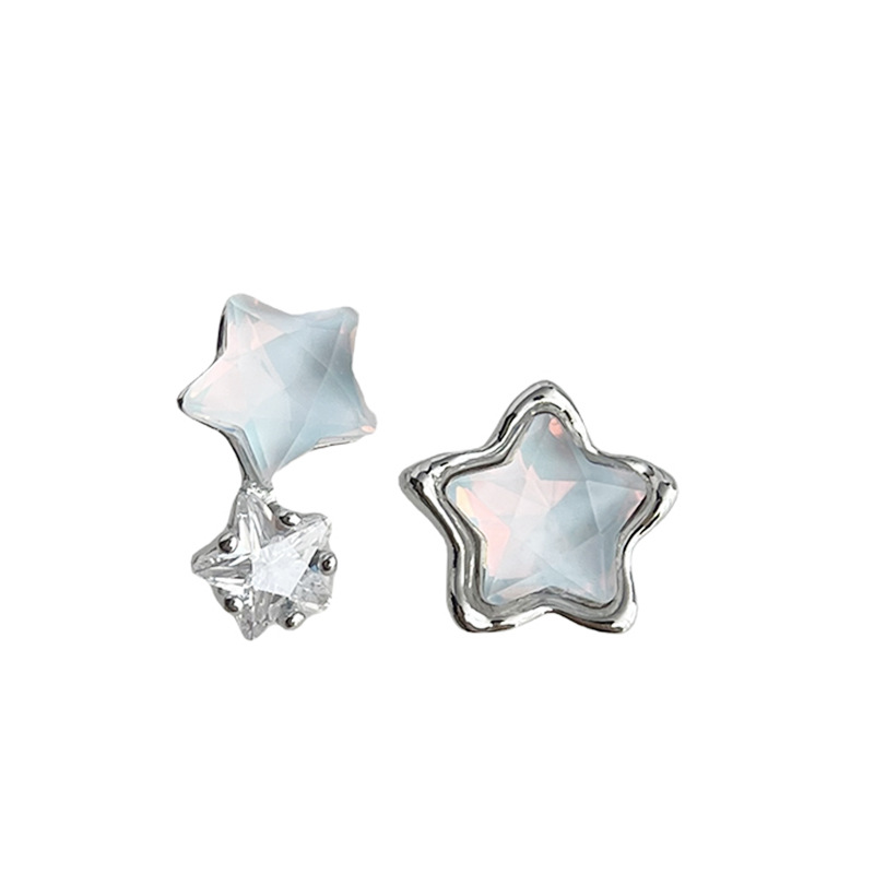 Pendientes de botón con circonita y perla para mujer_voghion.com