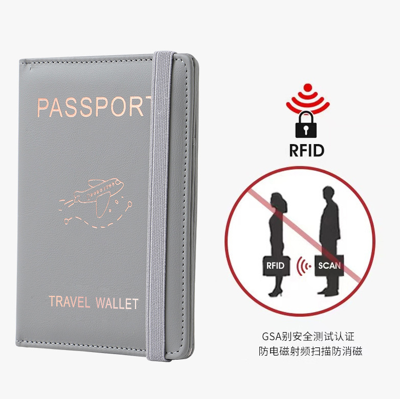 En stock Amazon pu cuero pasaporte paquete RFID Multi-tarjeta multi-función pasaporte Certificado conjunto pasaporte cubierta