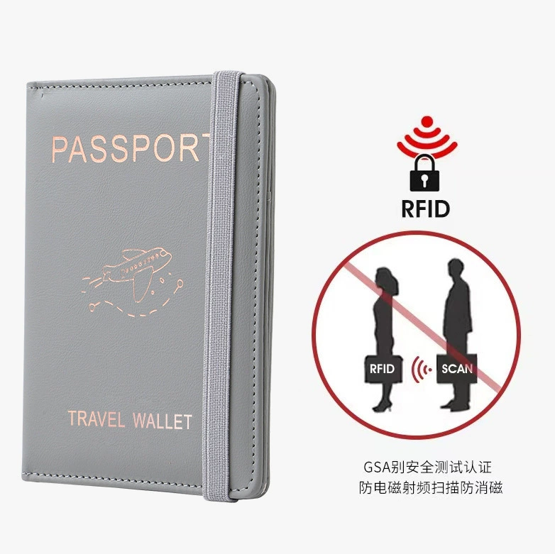 Обложка для паспорта из искусственной кожи PU, RFID дорожный кошелек, многофункциональный конверт для паспорта с отделениями для карт