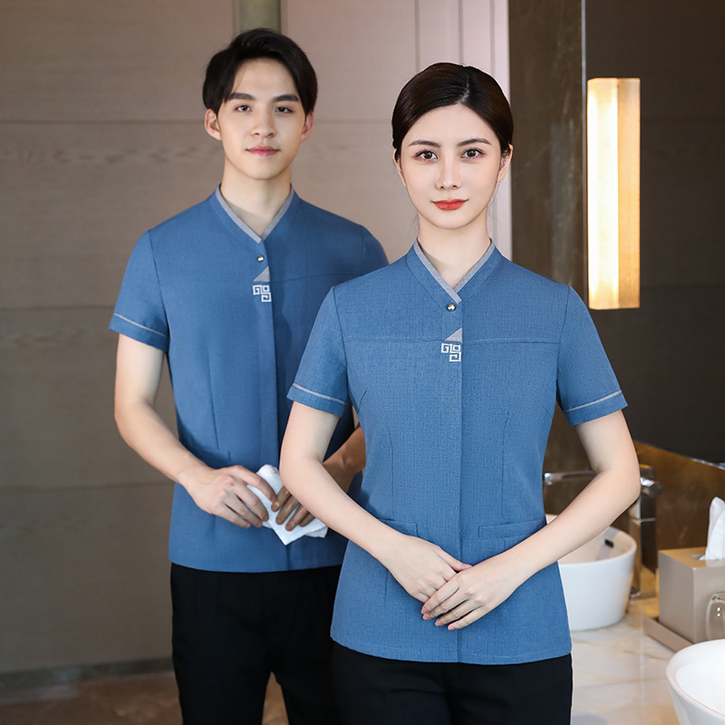 Hotel room cleaning aunt uniform nursing workwear short sleeve restaurant cleaning waiter workwear summer New