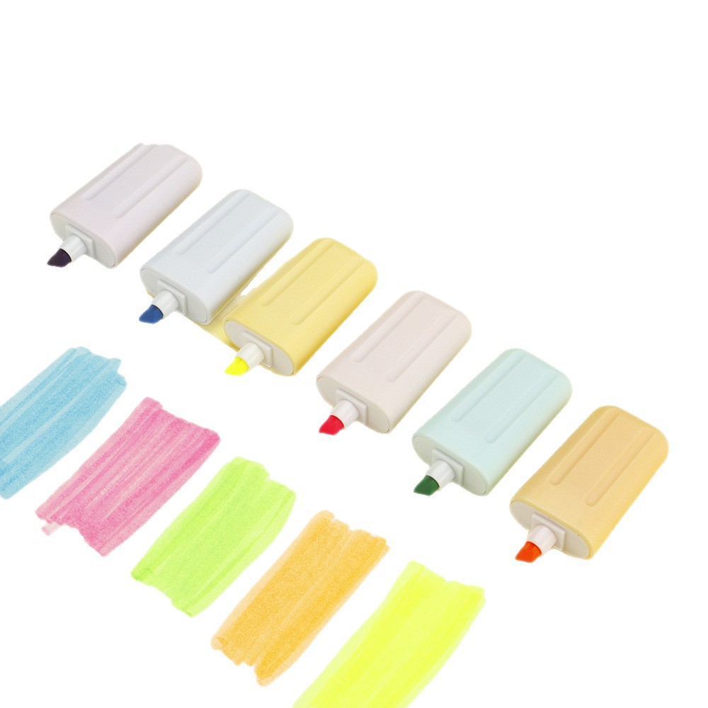 Cute estilo helado resaltador 6 color conjunto de bolígrafo de graffiti de color DIY bolígrafo para estudiantes de puntos clave