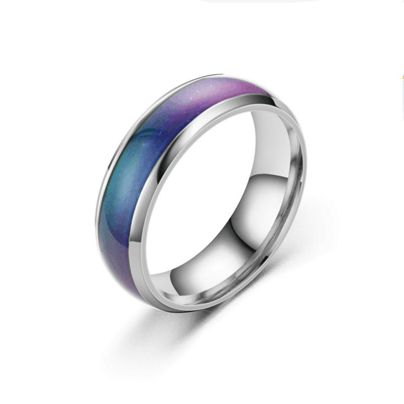 Retro Solid Color Stainless Steel Rings display picture 3