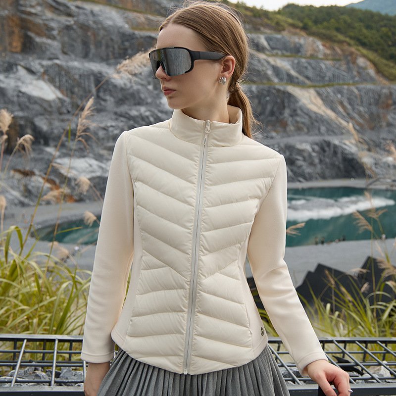 Lightweight Women's Down Jacket Women's Internet Popular Same Style Small Waist Slim-fit Duck Down Short Big Goose Down Jacket Autumn and Winter Coat