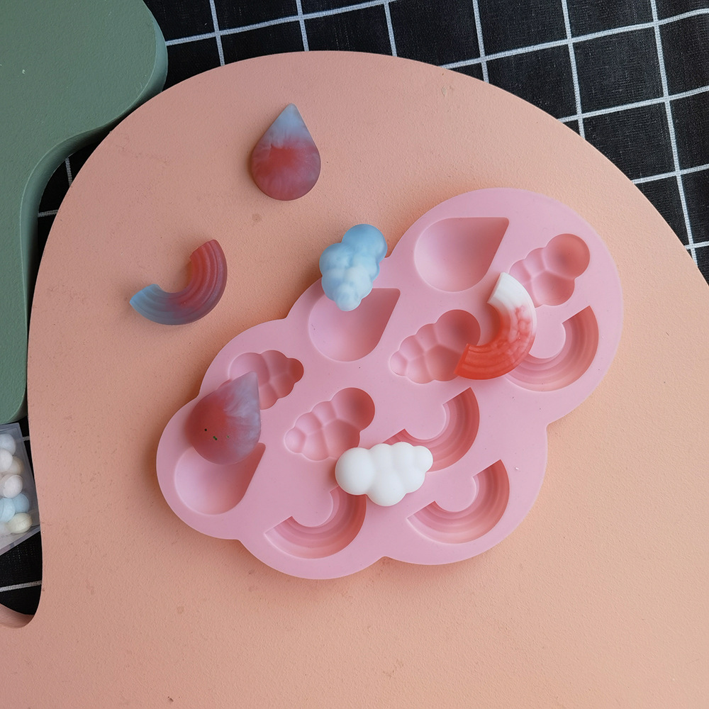 Nube arco iris 150 chocolate molde de silicona pastel helado pudín molde de postre jabón utensilios