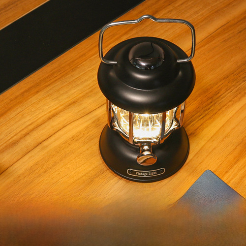 New Cross-border Outdoor Camping Lamp, Exports Retro Lantern Lighting LED Tent Lamp Charging Portable Camping Lamp