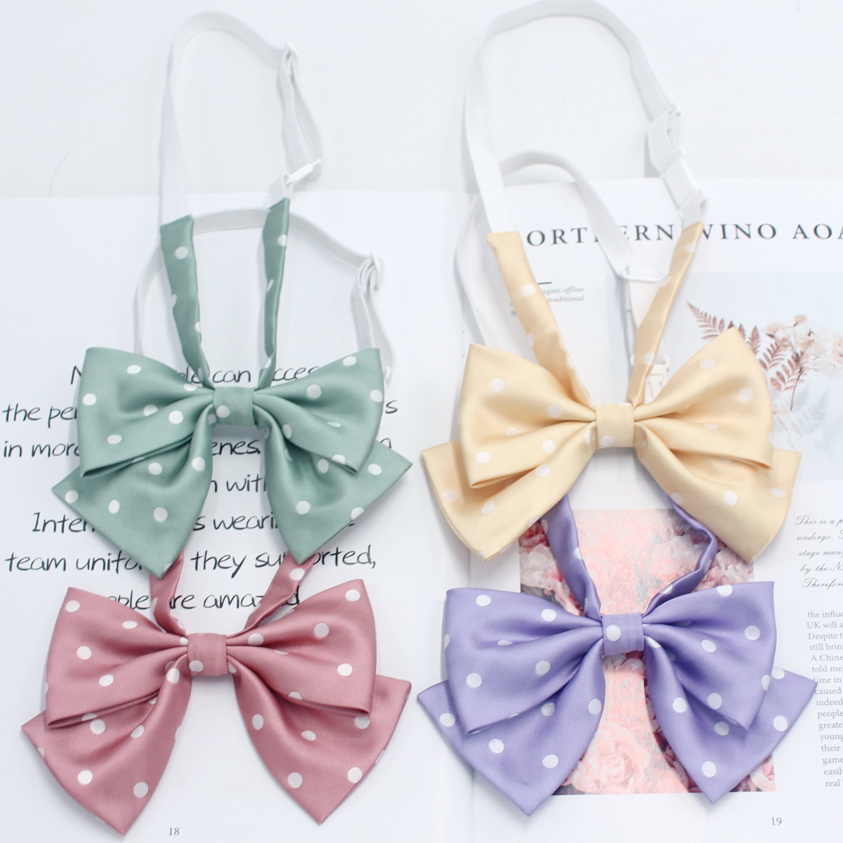 Venta directa de fábrica Pajarita JK estudiante bowknot estilo universitario japonés lindo lunares pajarita de mariposa pajarita flor