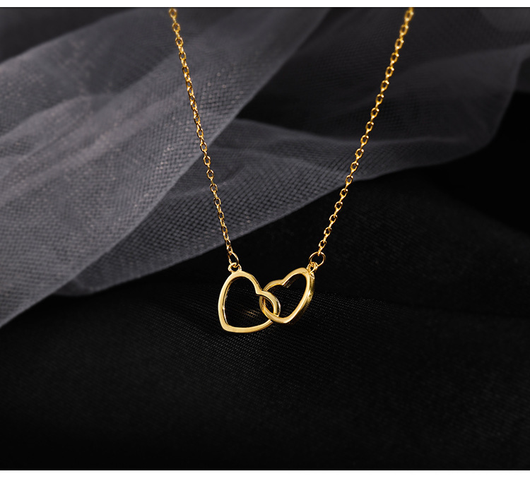 Titanium Steel Material Lady Heart Shape Titanium Steel Plating Pendant Necklace
