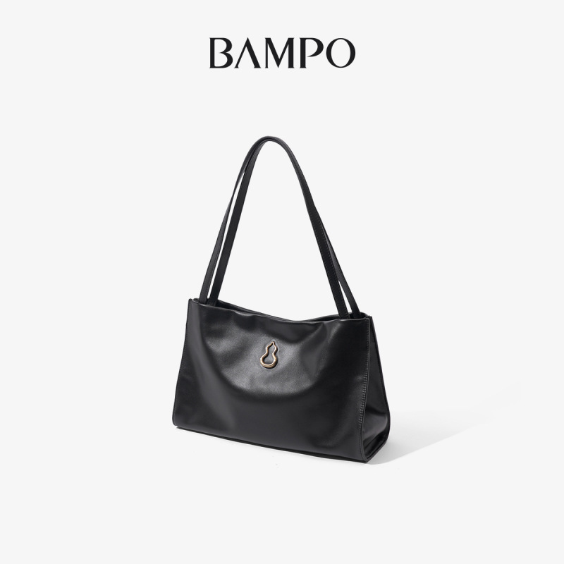 BAMPO ハーフスロープ フリーファンシーバッグ 第一層牛革 ショルダー 通勤 ひょうたん トートバッグ レディース|undefined