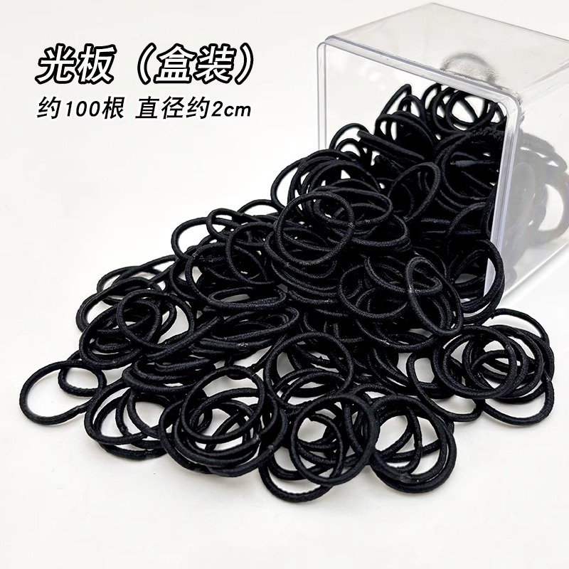 Niños pulgar negro anillo de pelo correa de goma de alta elasticidad bebé atado corda de pelo de correa de pelo de niñas no lastimar adornos de pelo de cabello